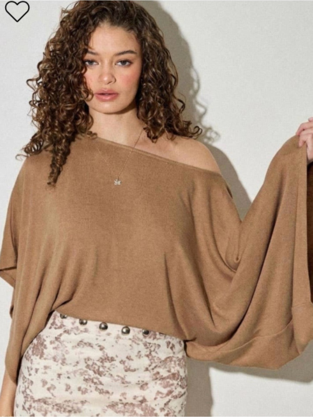 Skylar Rose NWT S (M good) SAGE GREEN Off-Shoulder PONCHO Dolman Sleeve Sweater